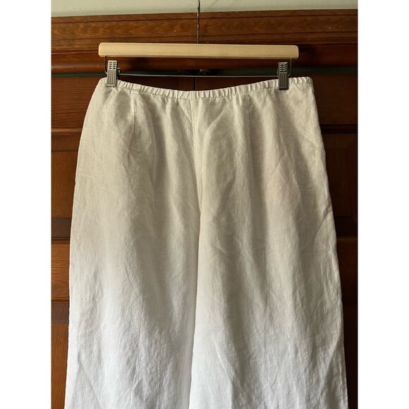 J. Jill Love Linen Women's Elastic Waist Wide-Leg Linen Palazzo Pants White MP - Picture 6 of 10